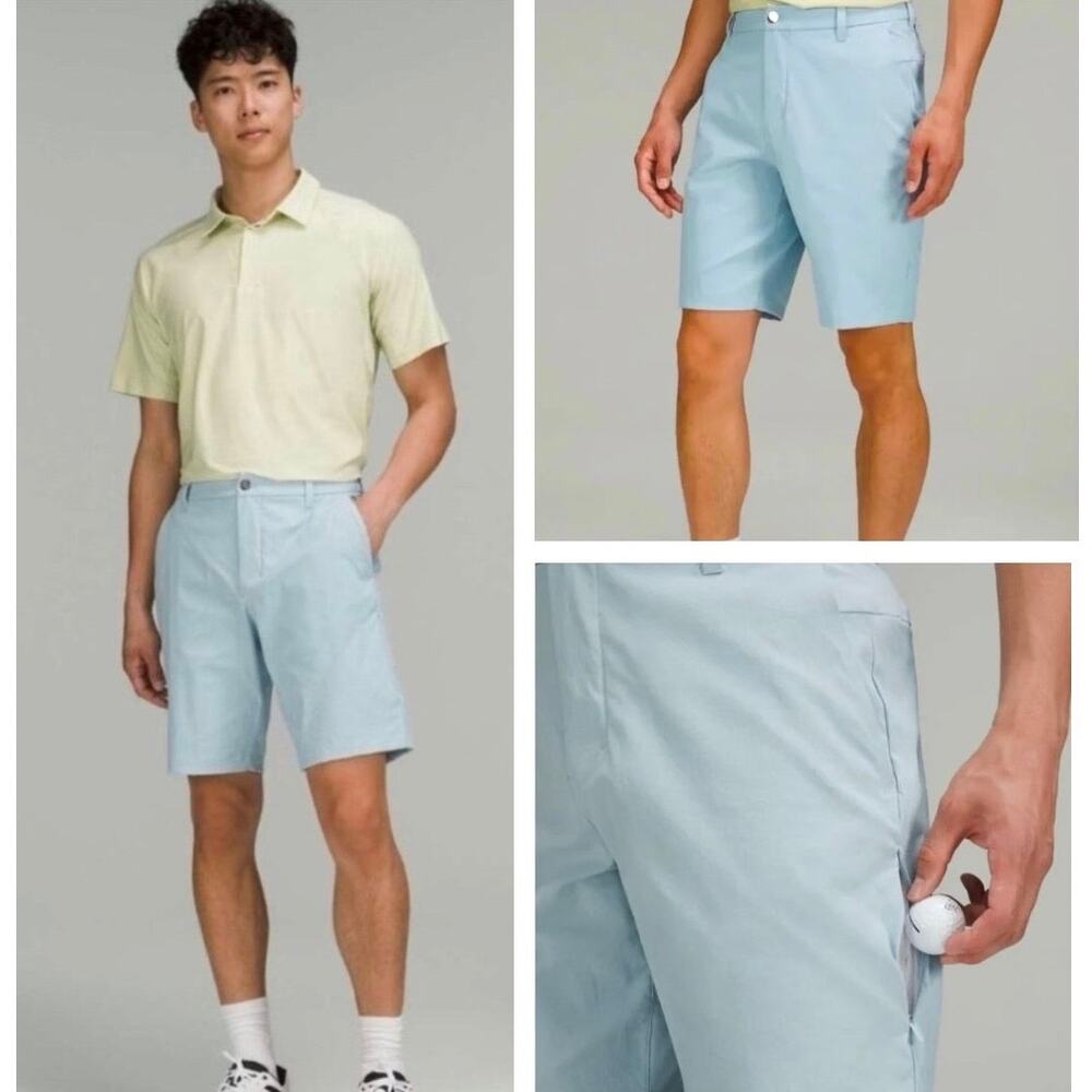 Lululemon Commission Short Men’s Blue Warpstreme Hidden Zip Pocket 9in - Size 34